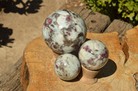 Polished Pink Tourmaline Rubellite Spheres (Small x 4, Medium x 1) x 5 From Ambatondrazaka, Madagascar - TopRock