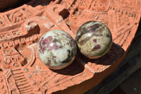 Polished Pink Tourmaline Rubellite Spheres (Small x 4, Medium x 1) x 5 From Ambatondrazaka, Madagascar - TopRock