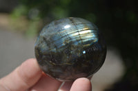 Polished Flashy Labradorite Palm Stones  x 12 From Tulear, Madagascar - Toprock Gemstones and Minerals