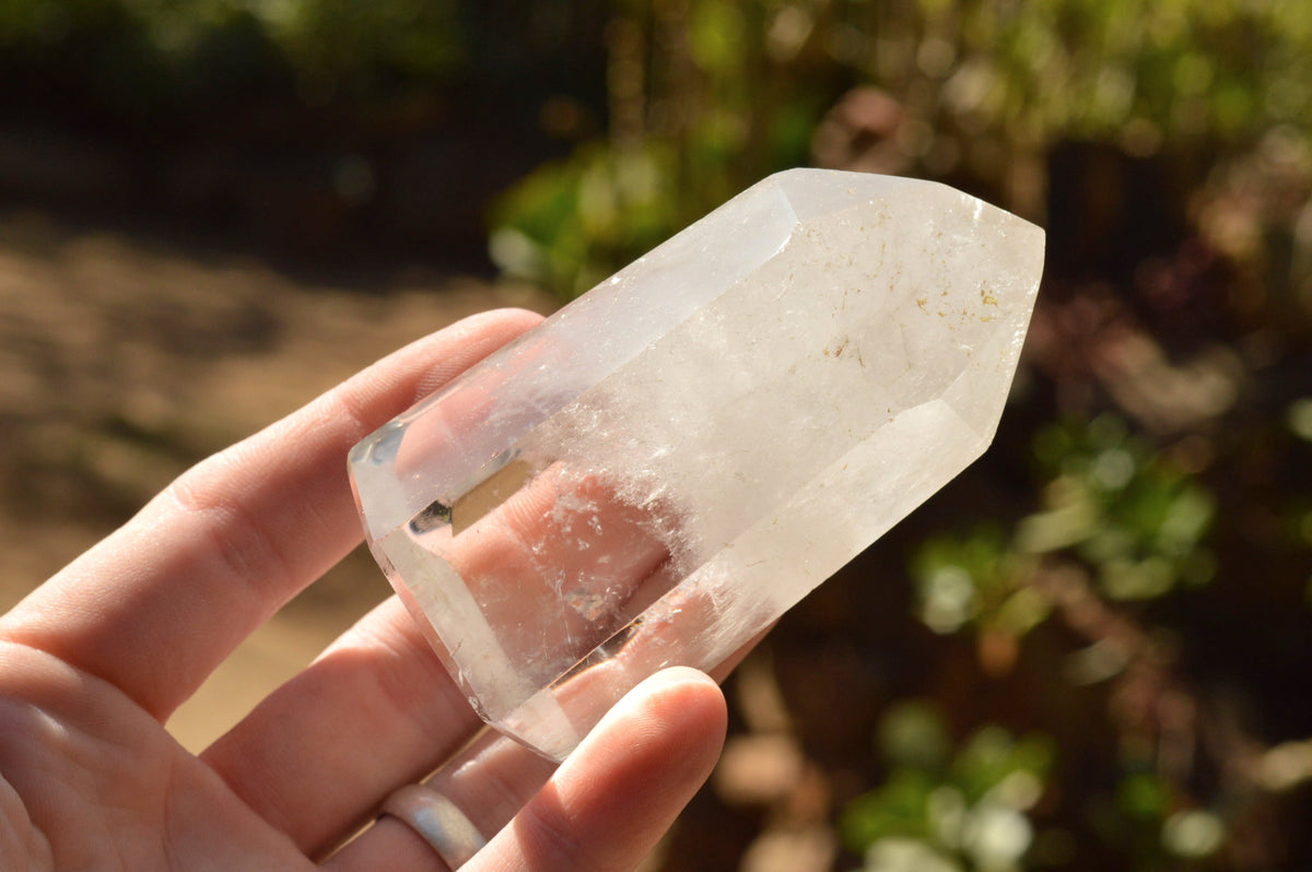 Polished Trio Of Clear Quartz Points With Rainbow Veils x 3 From Madagascar - TopRock