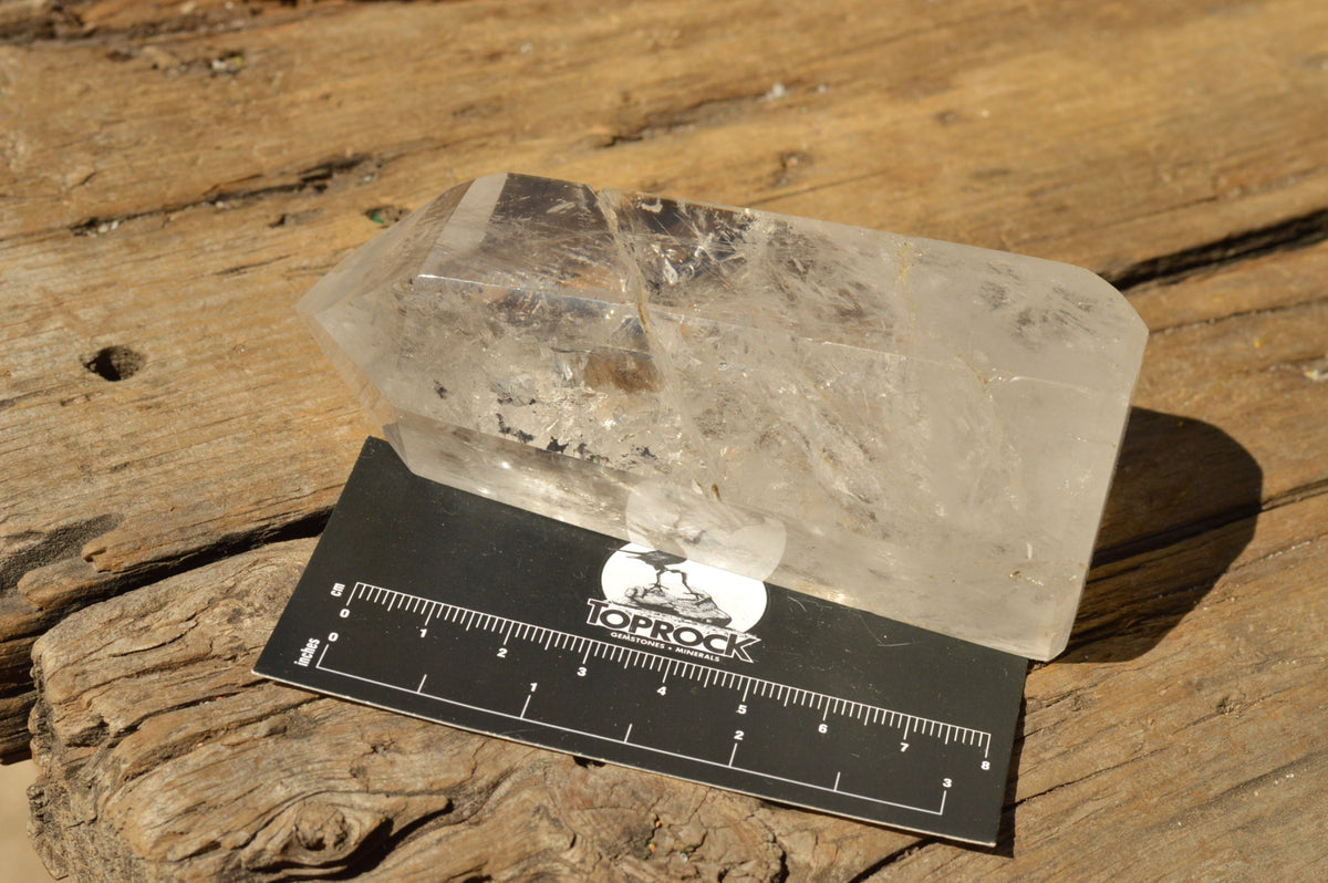 Polished Trio Of Clear Quartz Points With Rainbow Veils x 3 From Madagascar - TopRock