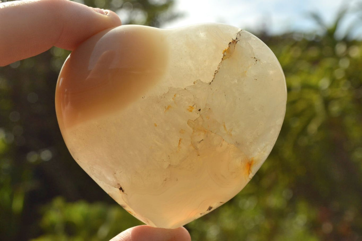 Polished Fairly Large Agate Hearts x 6 From Madagascar - TopRock