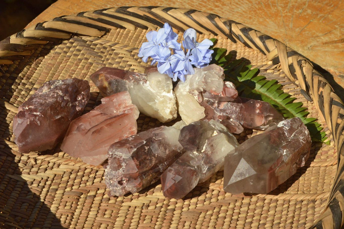 Natural Large Single Red Hematoid Quartz Crystals x 12 From Zimbabwe - TopRock