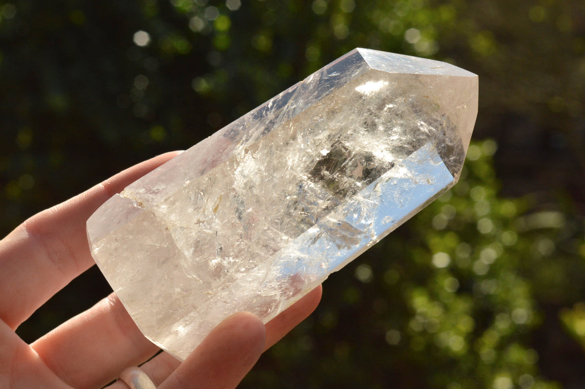 Polished Trio Of Clear Quartz Points With Rainbow Veils x 3 From Madagascar - TopRock