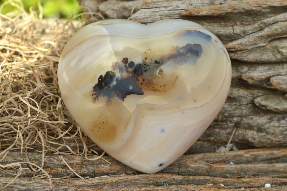 Polished Fairly Large Agate Hearts x 6 From Madagascar - TopRock