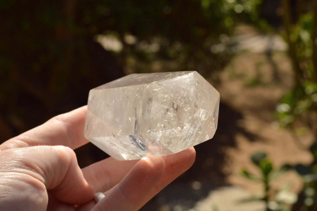 Polished Trio Of Clear Quartz Points With Rainbow Veils x 3 From Madagascar - TopRock