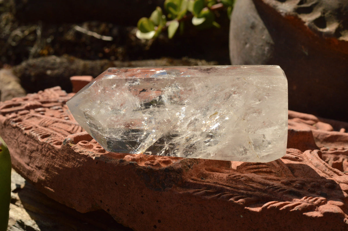 Polished Trio Of Clear Quartz Points With Rainbow Veils x 3 From Madagascar - TopRock