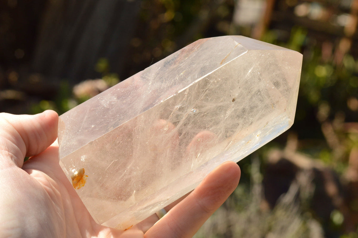 Polished Trio Of Clear Quartz Points With Rainbow Veils x 3 From Madagascar - TopRock