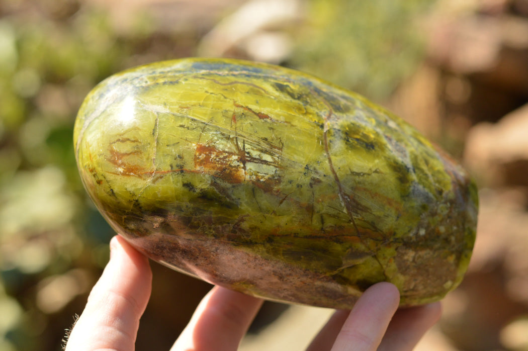Polished Dark Exceptional Green Opal Standing Free Form x 1 From Antsirabe, Madagascar - TopRock