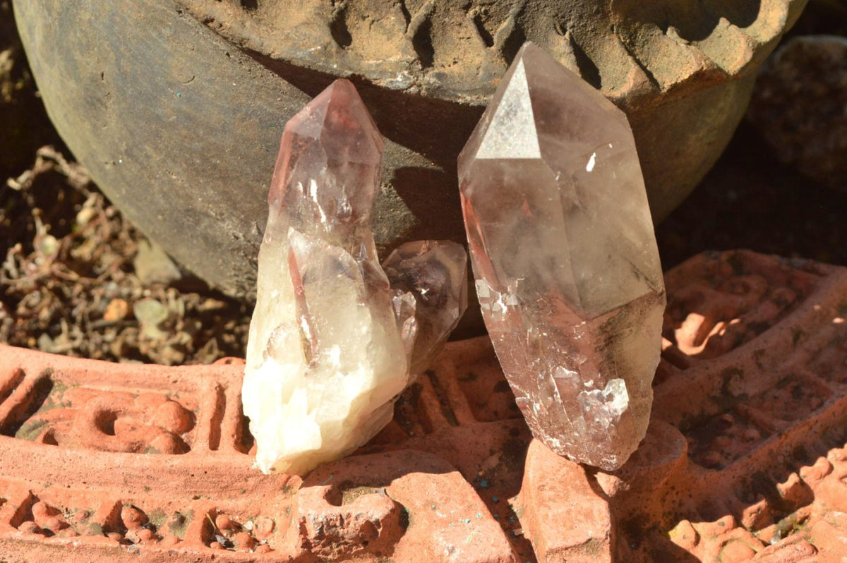 Natural Large Single Red Hematoid Quartz Crystals x 12 From Zimbabwe - TopRock