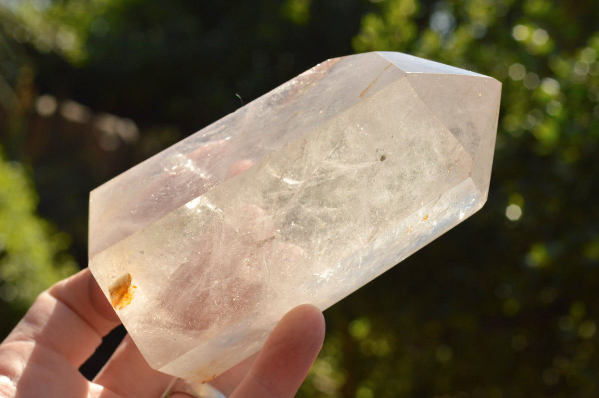 Polished Trio Of Clear Quartz Points With Rainbow Veils x 3 From Madagascar - TopRock