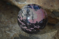 Polished Pink Rhodonite Sphere & Egg x 2 From Madagascar - Toprock Gemstones and Minerals