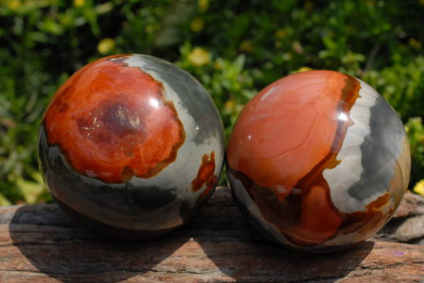 Polished Polychrome Jasper Spheres x 6 From North West Coast, Madagascar - TopRock