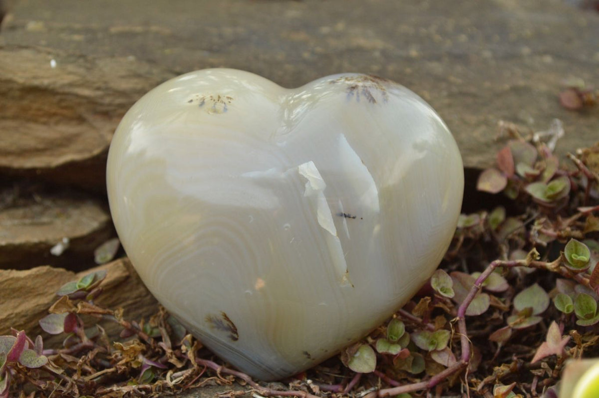 Polished Fairly Large Agate Hearts x 6 From Madagascar - TopRock
