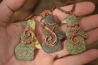 Polished  Copper Wire Wrapped Leopard Stone Eagle Pendants  x 6 From Zimbabwe - Toprock Gemstones and Minerals