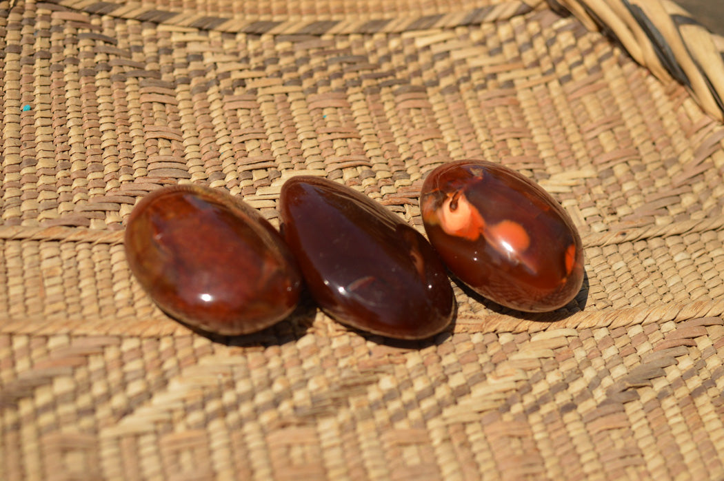 Polished Deep Red Carnelian Agate Gallets x 12 From Madagascar - TopRock