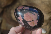 Polished Pink Rhodonite Sphere & Egg x 2 From Madagascar - Toprock Gemstones and Minerals