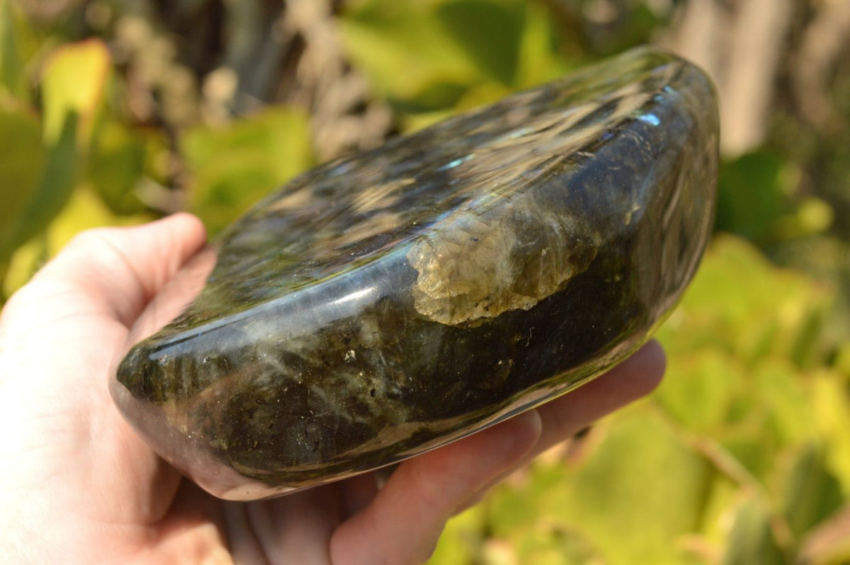 Polished Flashy Blue Labradorite Standing Free Forms x 2 From Tulear, Madagascar - TopRock