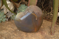 Polished Extra Large Translucent Chalcedony Gemstone Heart x 1 From Madagascar - Toprock Gemstones and Minerals