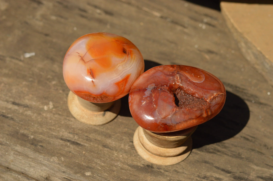 Polished Deep Red Carnelian Agate Gallets x 12 From Madagascar - TopRock