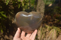 Polished Extra Large Translucent Chalcedony Gemstone Heart x 1 From Madagascar - Toprock Gemstones and Minerals