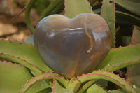 Polished Extra Large Translucent Chalcedony Gemstone Heart x 1 From Madagascar - Toprock Gemstones and Minerals