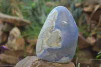 Polished Blue Lace Agate Standing Free Form x 1 From Nsanje, Malawi - Toprock Gemstones and Minerals