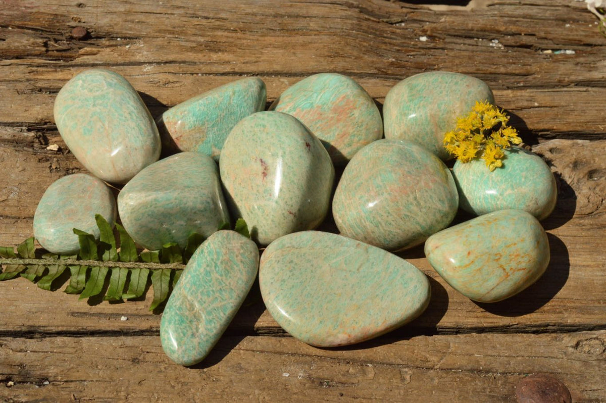 Polished Affordable Kobi Blue Amazonite Free Forms x 12 From Zimbabwe - TopRock