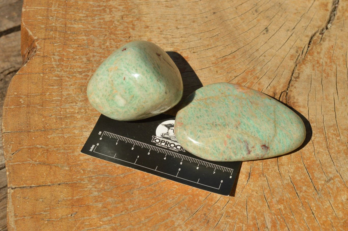Polished Affordable Kobi Blue Amazonite Free Forms x 12 From Zimbabwe - TopRock