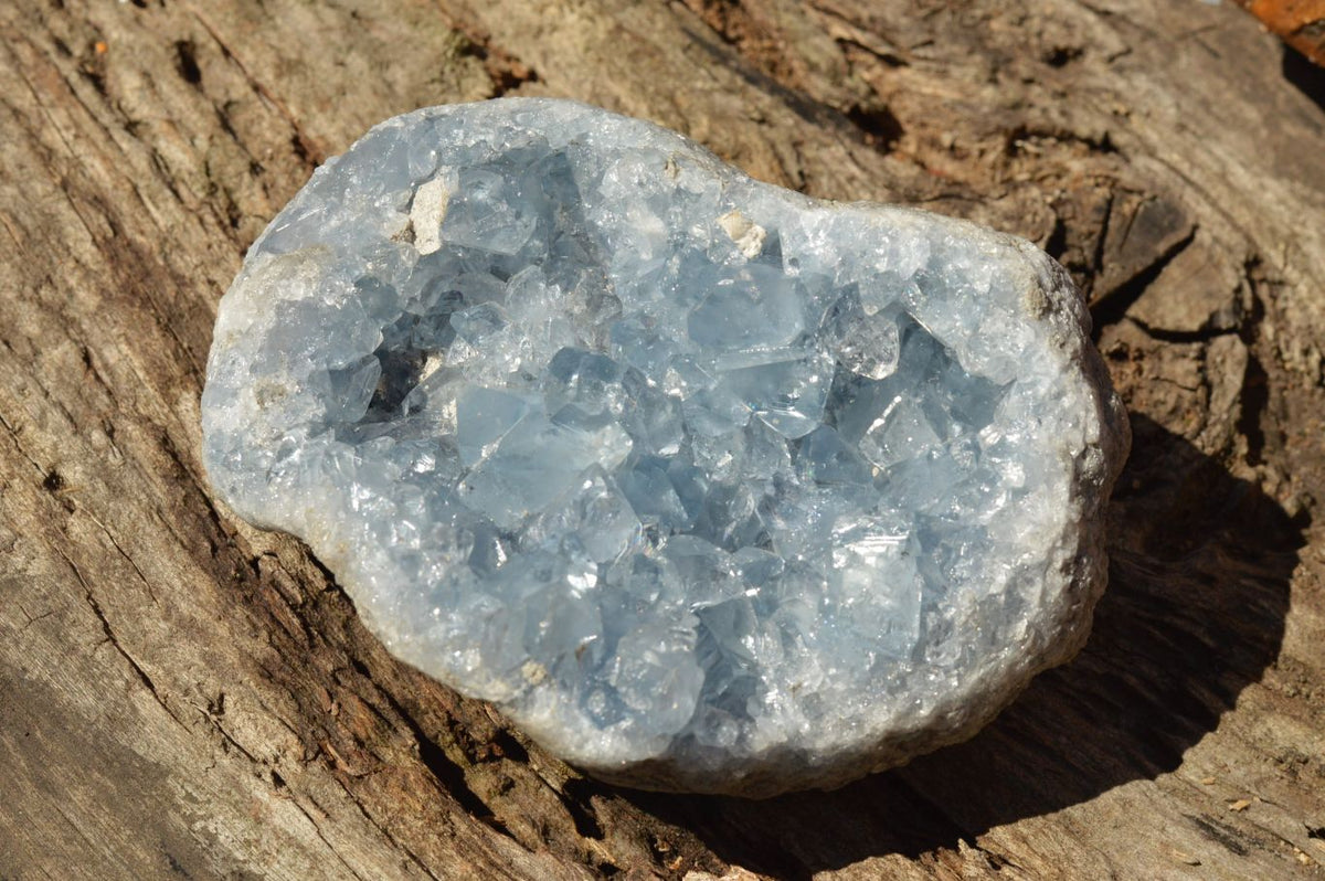 Natural Blue Celestite Geodes With Gemmy Cubic Crystals x 2 From Sakoany, Madagascar - TopRock