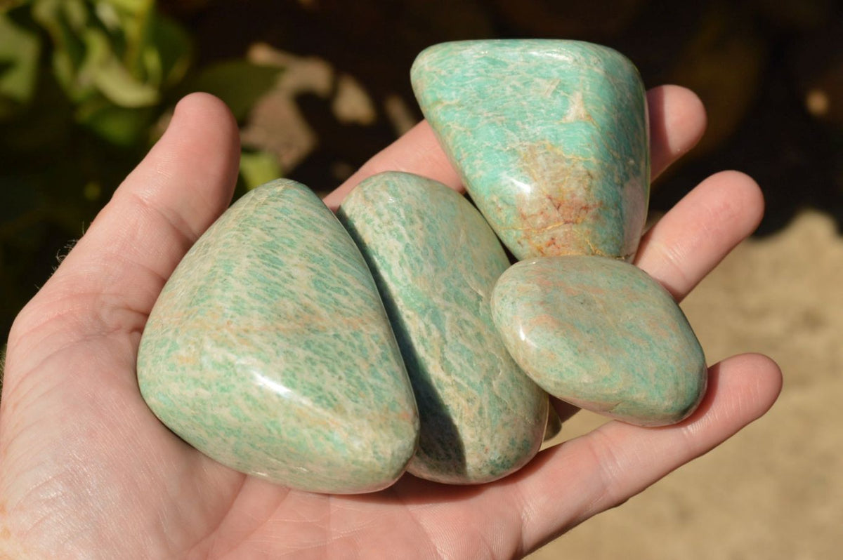 Polished Affordable Kobi Blue Amazonite Free Forms x 12 From Zimbabwe - TopRock