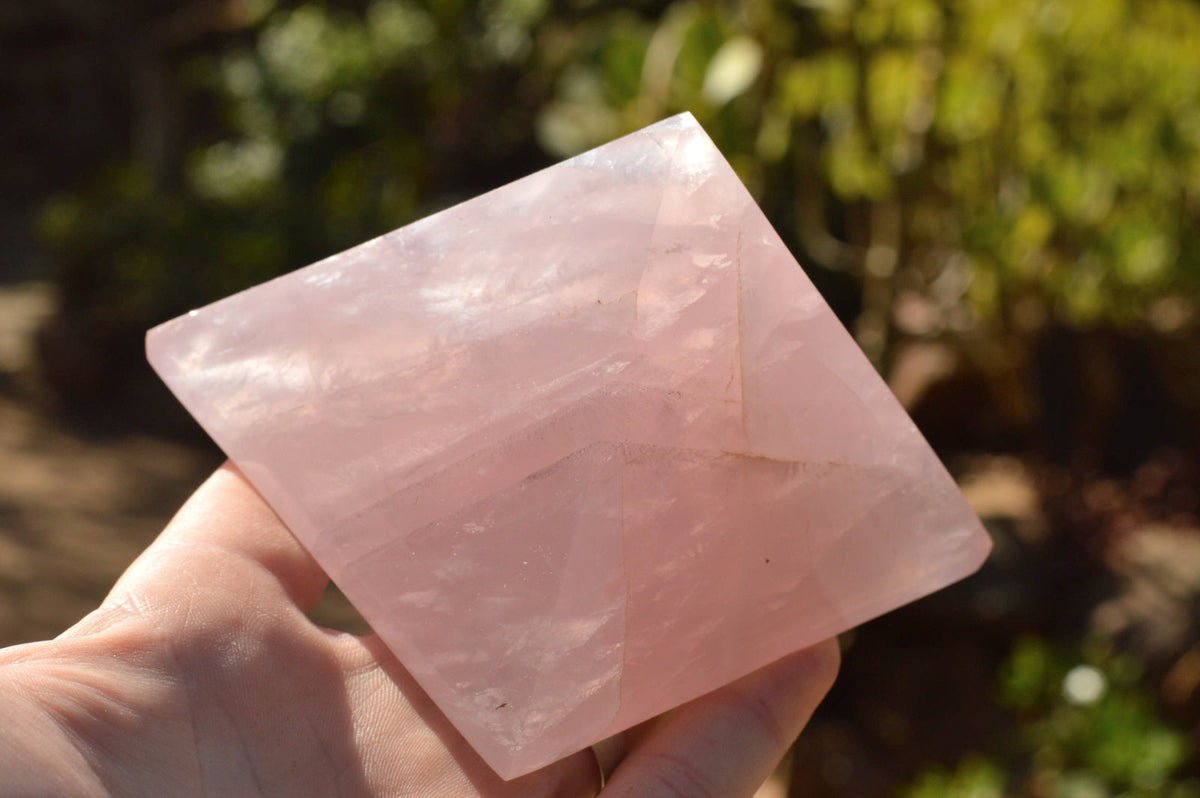 Polished Beautiful Pink Rose Quartz Pyramids x 3 From Ambatondrazaka, Madagascar - TopRock