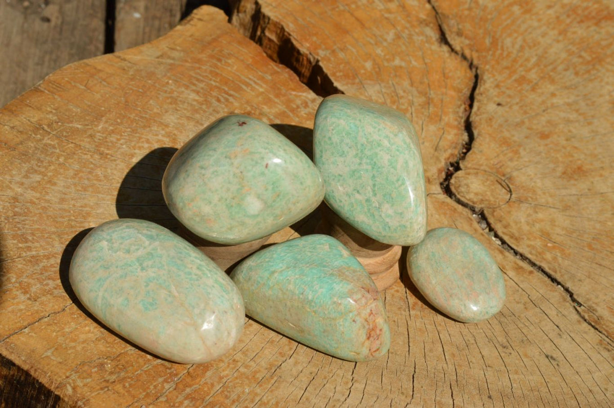 Polished Affordable Kobi Blue Amazonite Free Forms x 12 From Zimbabwe - TopRock