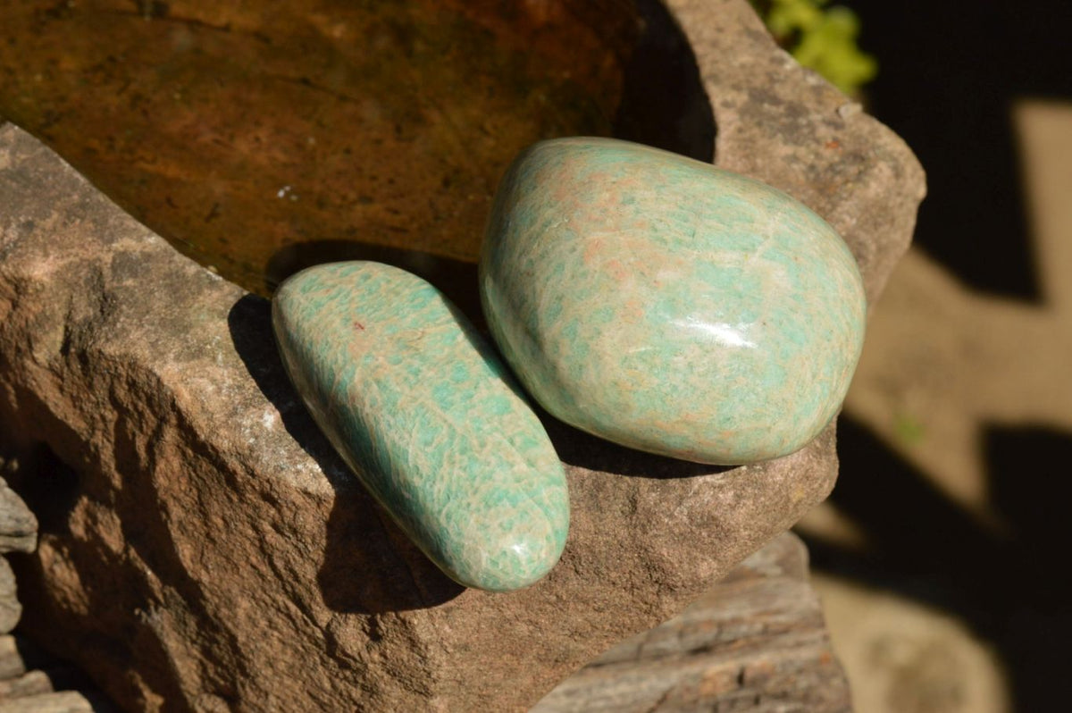 Polished Affordable Kobi Blue Amazonite Free Forms x 12 From Zimbabwe - TopRock