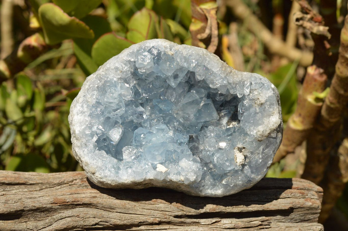 Natural Blue Celestite Geodes With Gemmy Cubic Crystals x 2 From Sakoany, Madagascar - TopRock