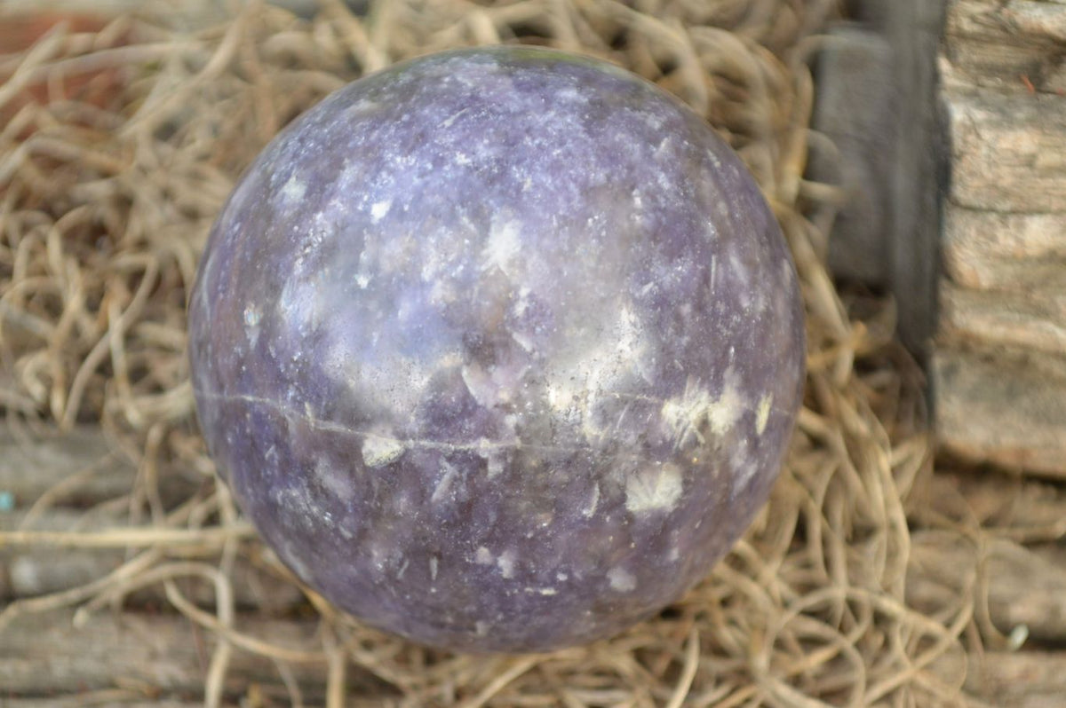 Polished Dark Purple Lepidolite Spheres x 4 From Madagascar - TopRock
