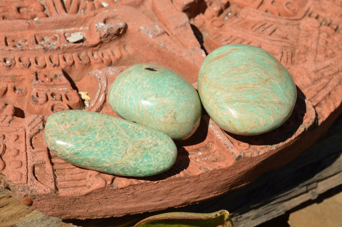 Polished Affordable Kobi Blue Amazonite Free Forms x 12 From Zimbabwe - TopRock