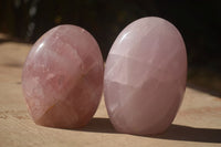 Polished Gemmy Pink Rose Quartz Standing Free Forms x 3 From Madagascar - Toprock Gemstones and Minerals