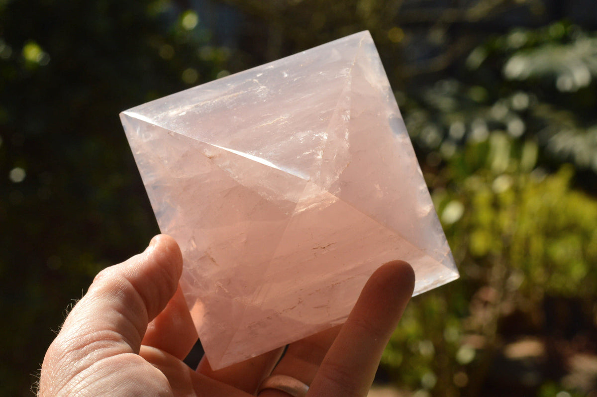 Polished Beautiful Pink Rose Quartz Pyramids x 3 From Ambatondrazaka, Madagascar - TopRock