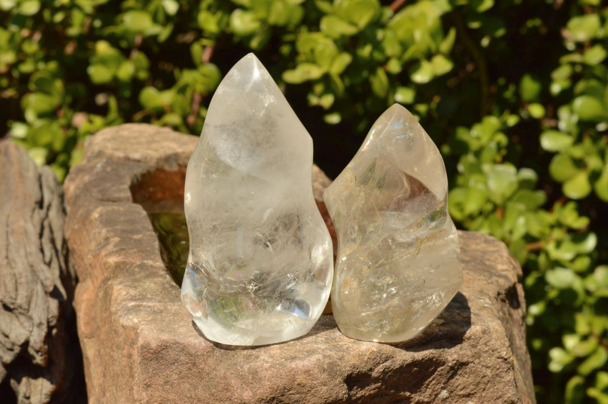 Polished Semi Optic Quartz Flames x 4 From Madagascar - TopRock