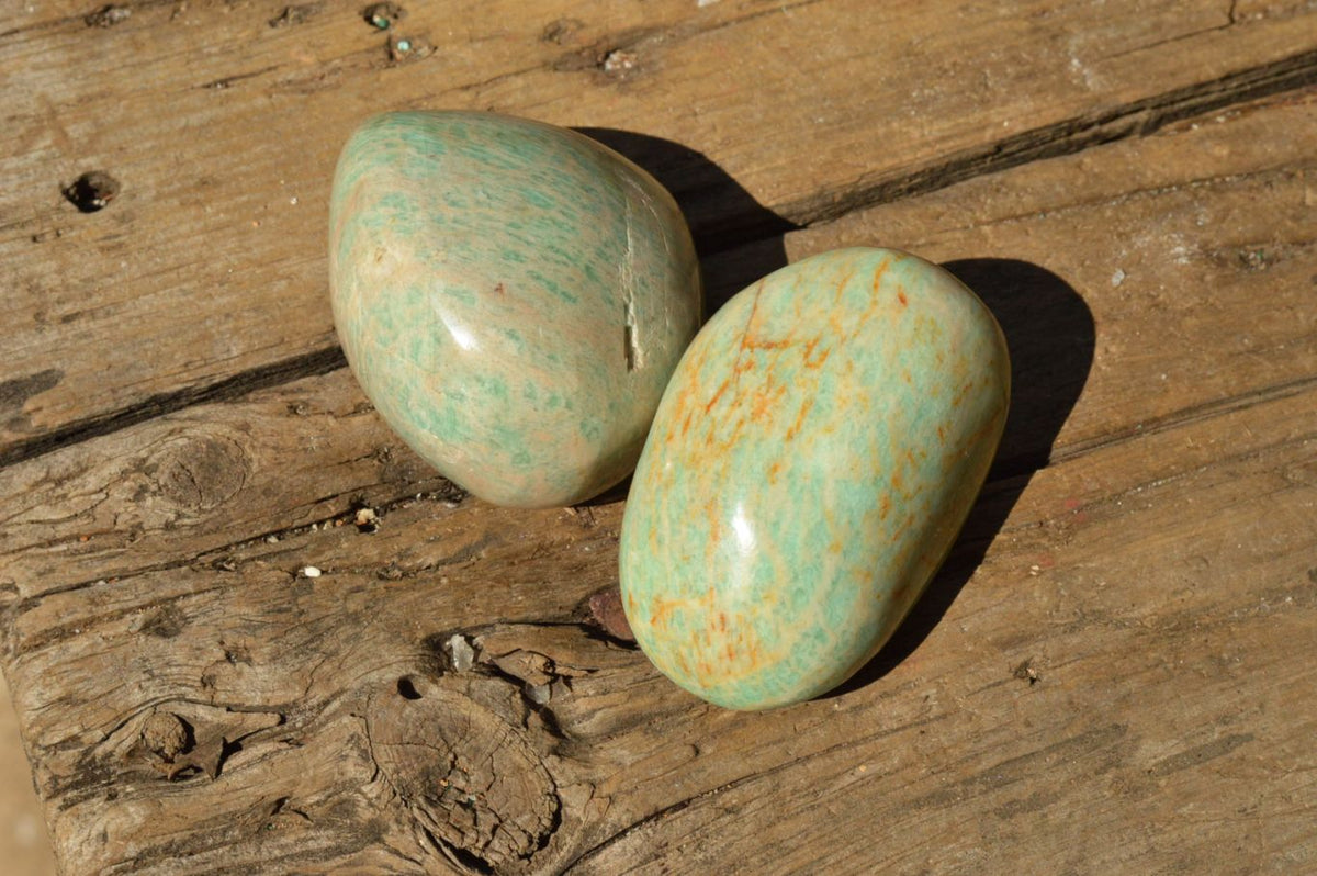 Polished Affordable Kobi Blue Amazonite Free Forms x 12 From Zimbabwe - TopRock