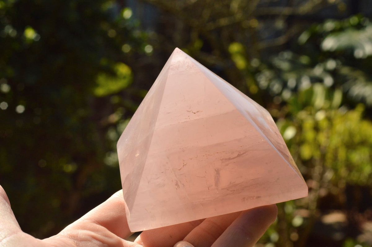 Polished Beautiful Pink Rose Quartz Pyramids x 3 From Ambatondrazaka, Madagascar - TopRock