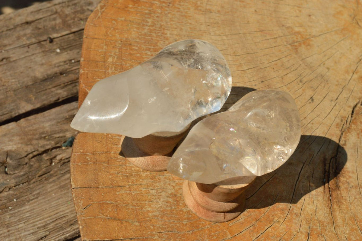 Polished Semi Optic Quartz Flames x 4 From Madagascar - TopRock