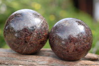 Polished Blood Red Specular Gemmy Garnet Spheres x 4 From Madagascar - TopRock