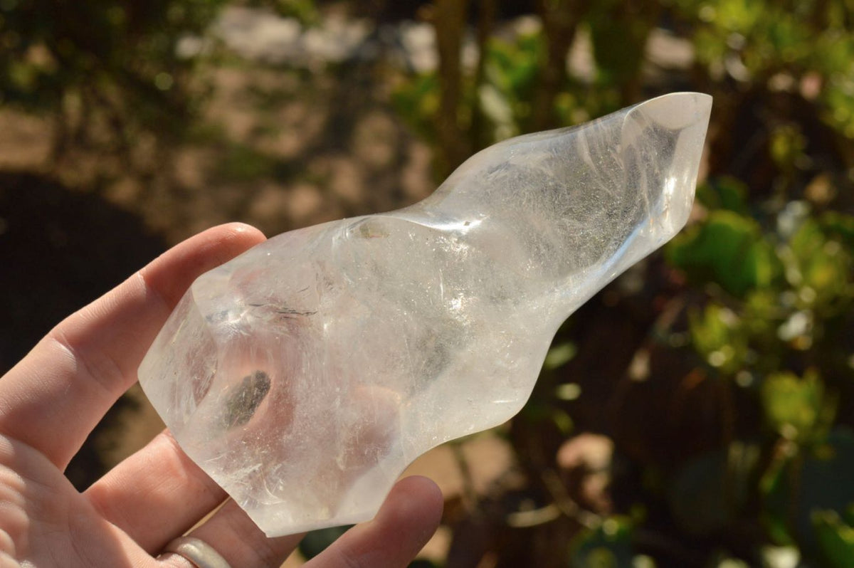 Polished Semi Optic Quartz Flames x 4 From Madagascar - TopRock