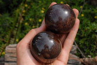 Polished Blood Red Specular Gemmy Garnet Spheres x 4 From Madagascar - TopRock