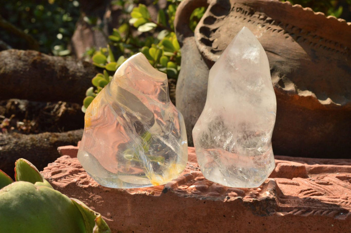 Polished Semi Optic Quartz Flames x 4 From Madagascar - TopRock