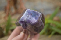 Polished Chevron Amethyst Point x 1 From Zambia - Toprock Gemstones and Minerals