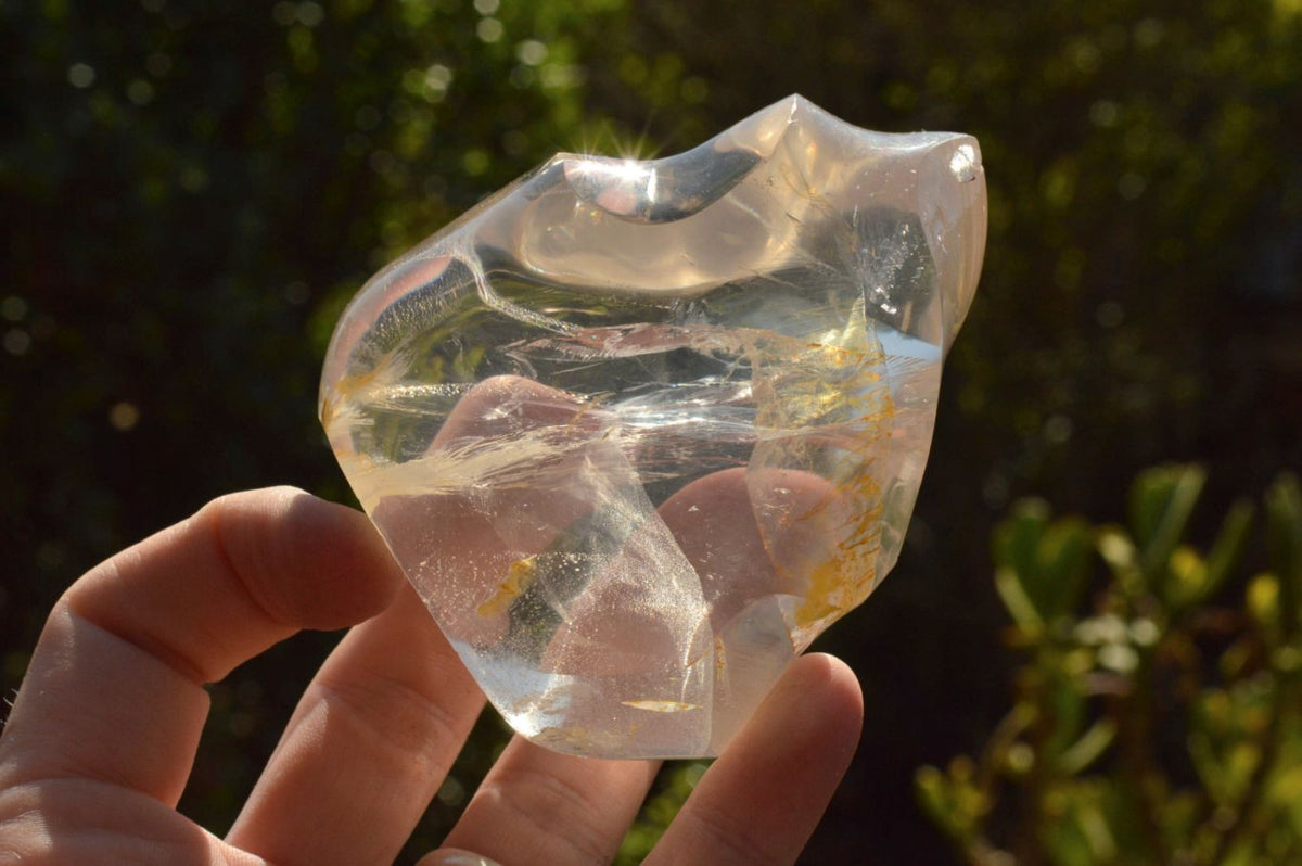 Polished Semi Optic Quartz Flames x 4 From Madagascar - TopRock