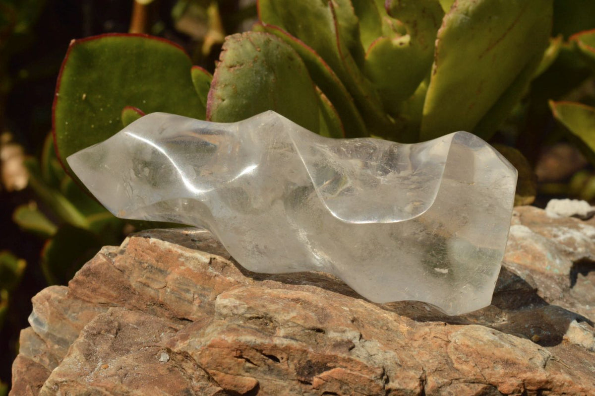 Polished Semi Optic Quartz Flames x 4 From Madagascar - TopRock